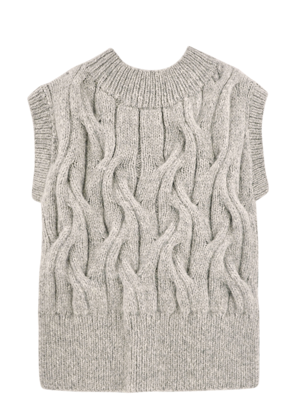 Hand Knit Sweater Vest in Dove Grey