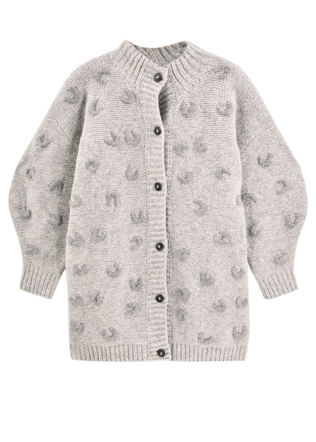 Long Croissant Cardigan in Dove Grey