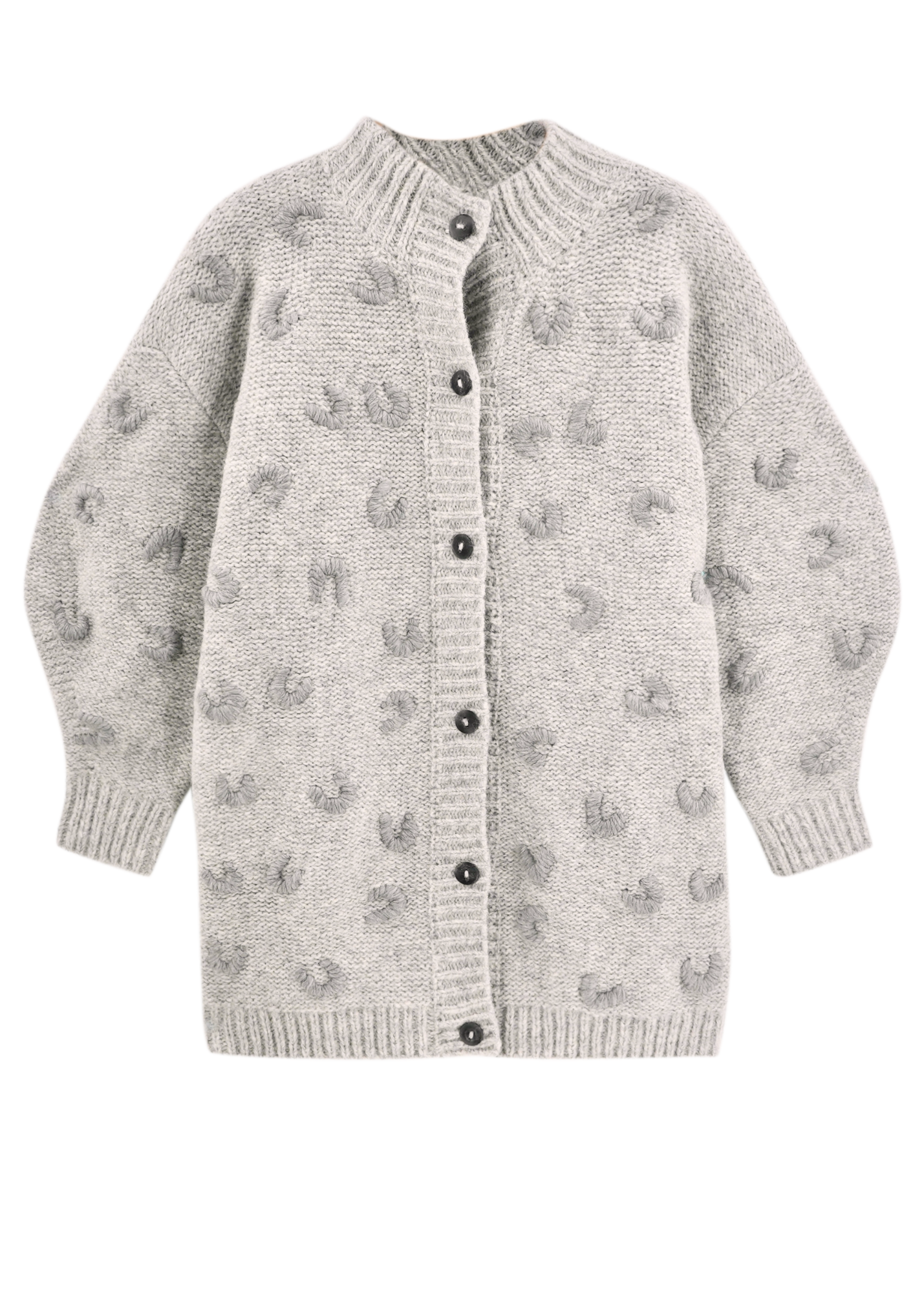 Long Croissant Cardigan in Dove Grey