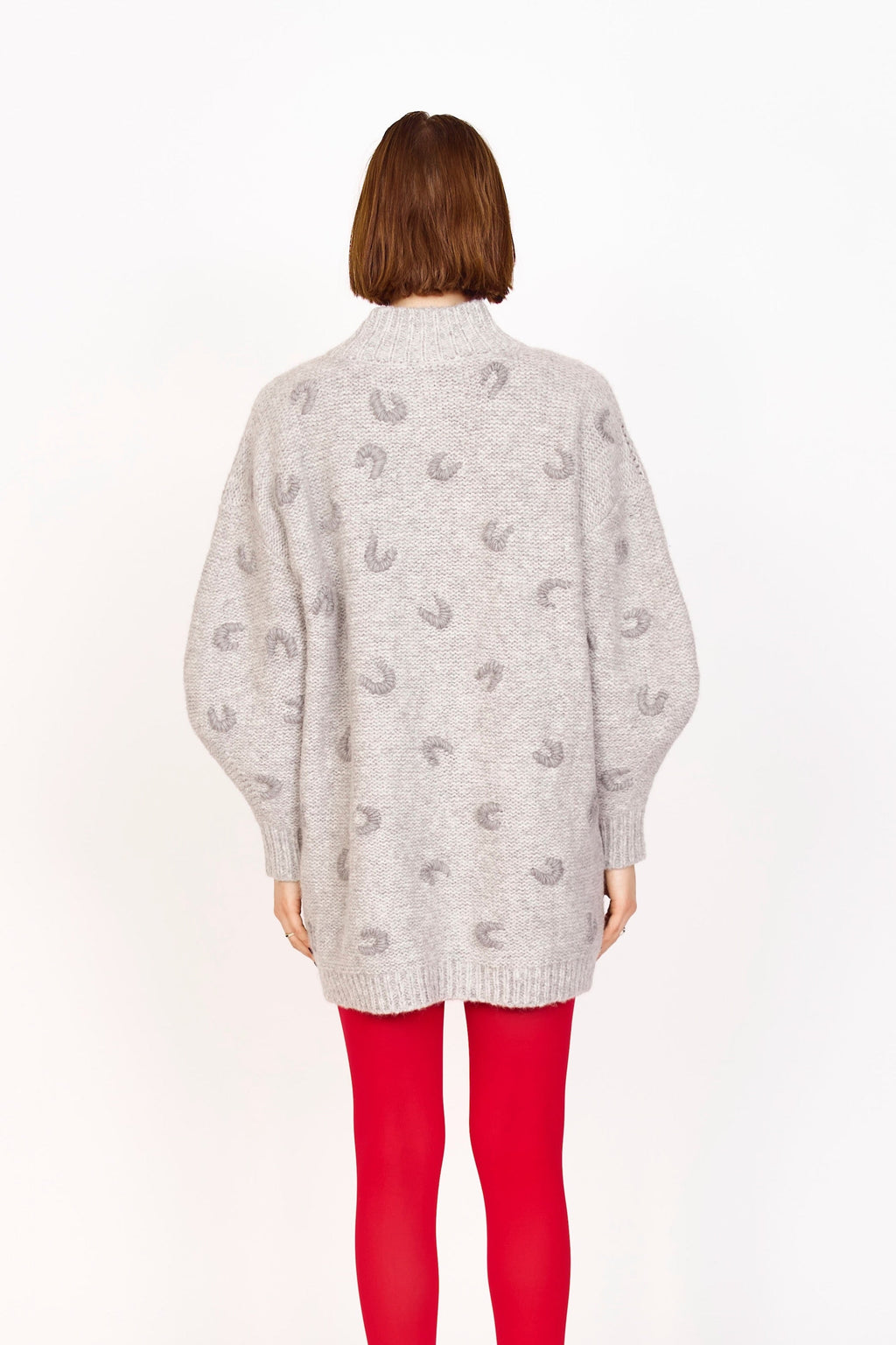 Long Croissant Cardigan in Dove Grey