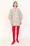Long Croissant Cardigan in Dove Grey