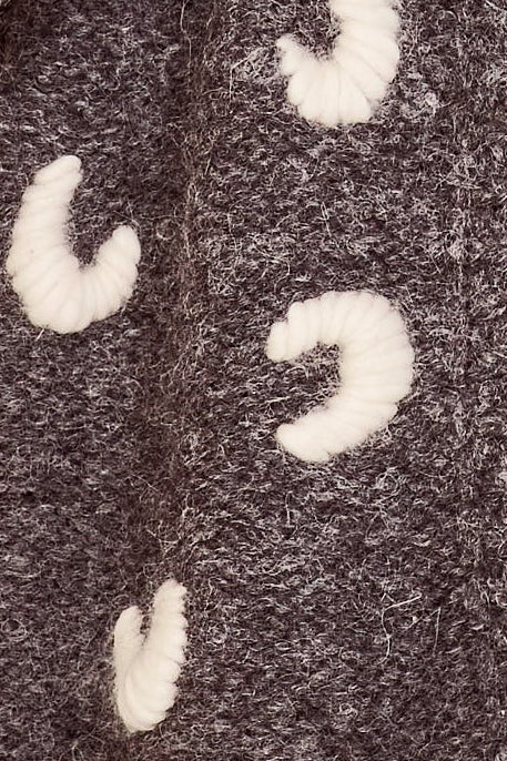 Croissant Cardigan in Slate/Ivory