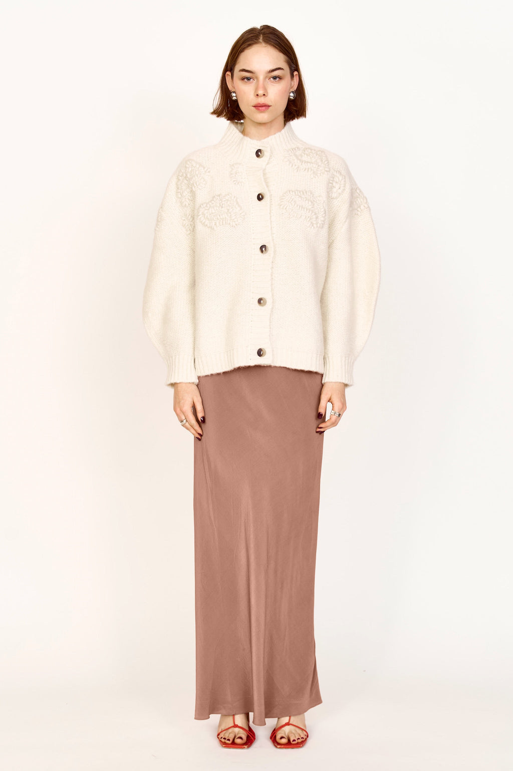 Waterlily Cardigan in Ivory
