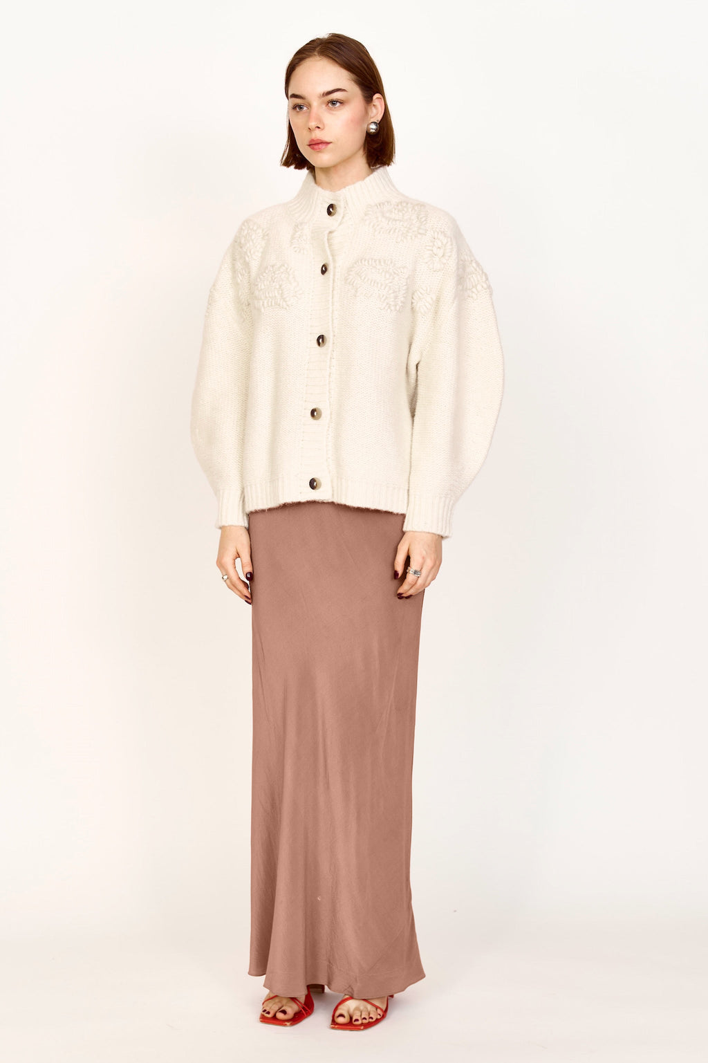 Waterlily Cardigan in Ivory