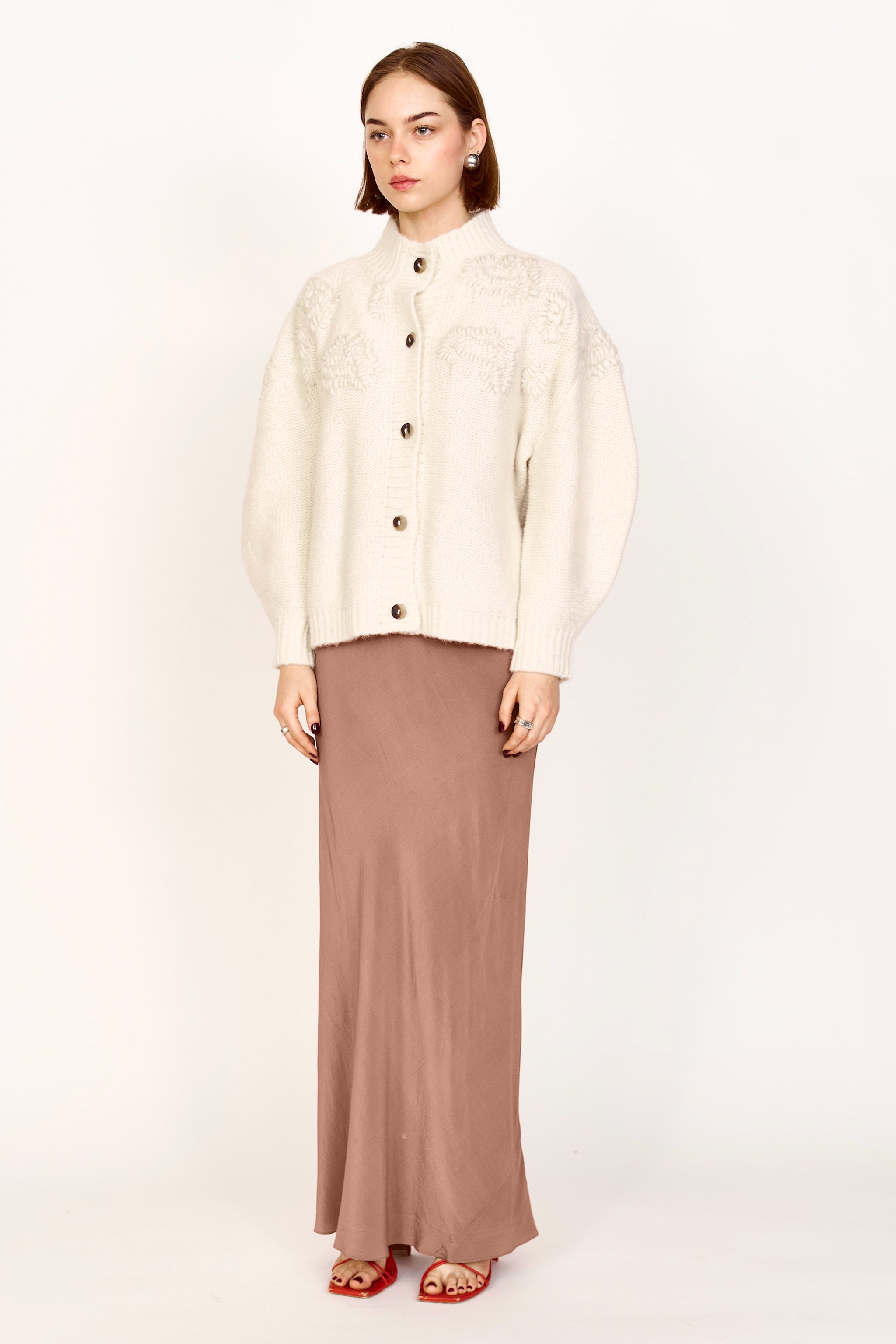 Waterlily Cardigan in Ivory