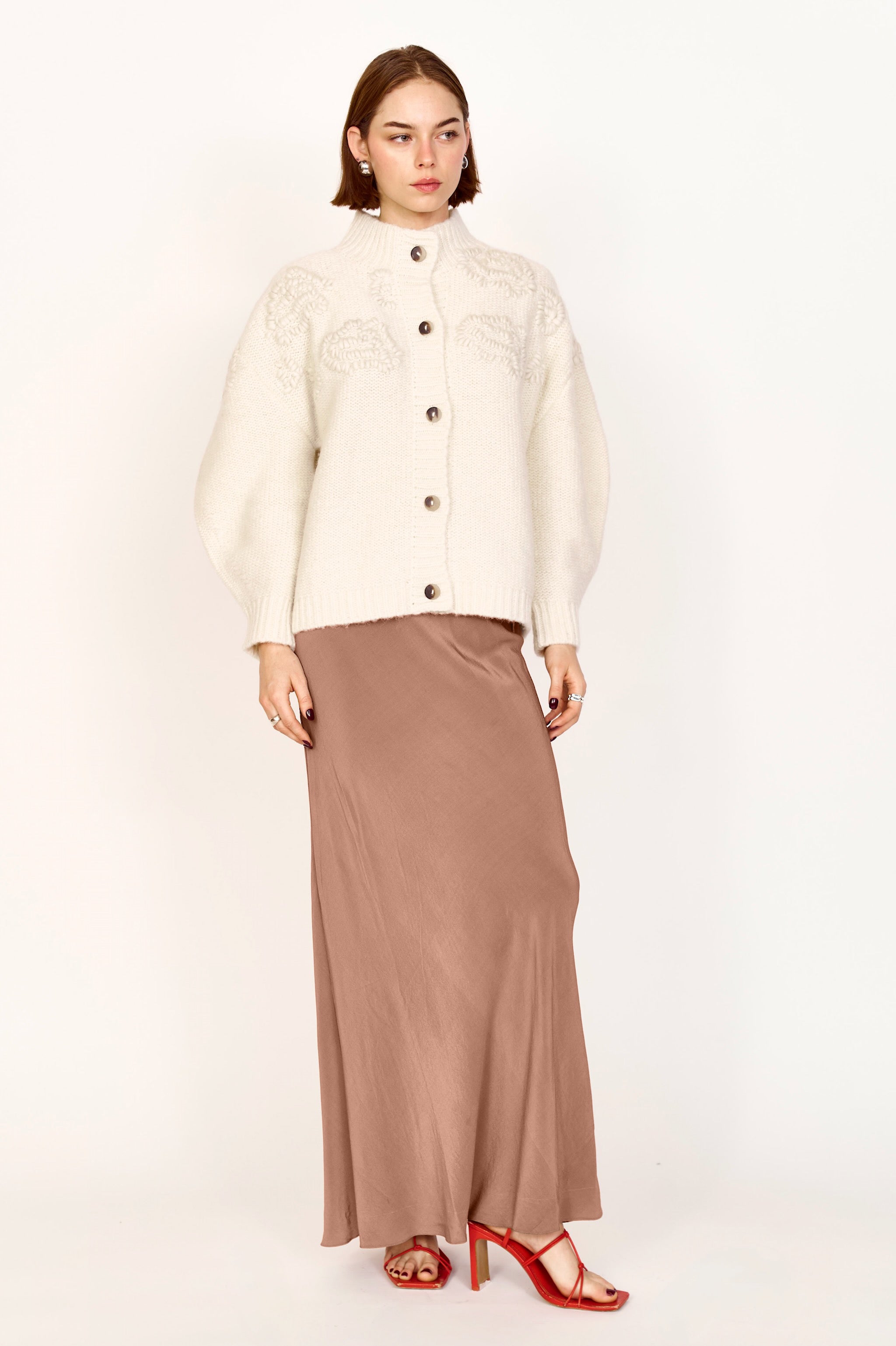 Waterlily Cardigan in Ivory