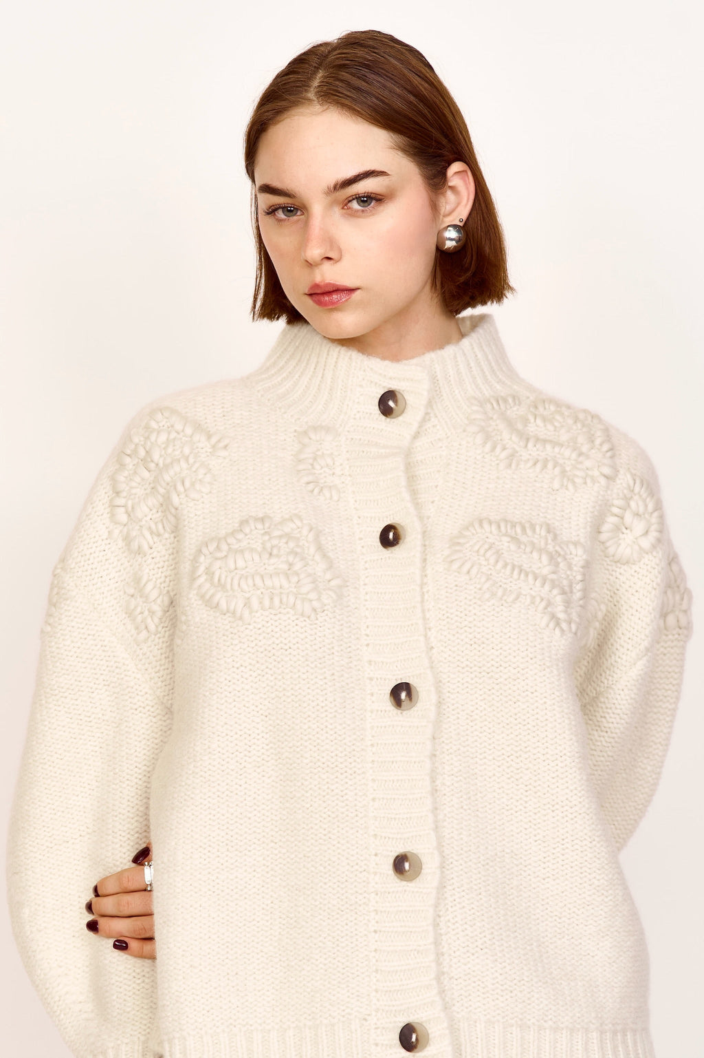 Waterlily Cardigan in Ivory