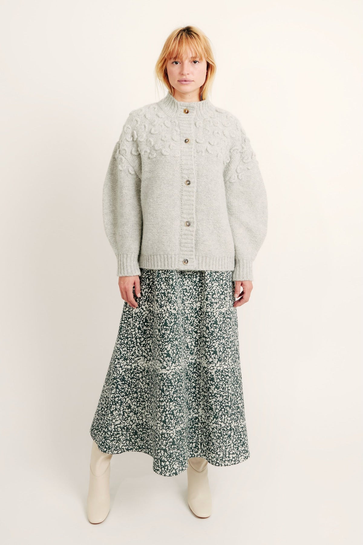 Croissant Cardigan in Dove Grey