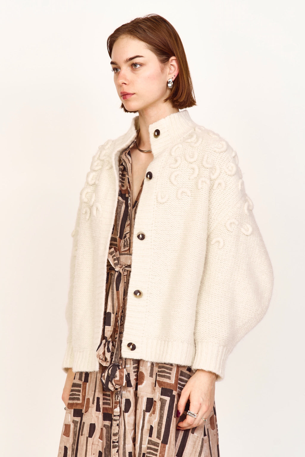 Croissant Cardigan in Ivory