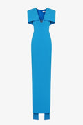 V-shaped low-cut Shoulder cloak Evening-wear gown