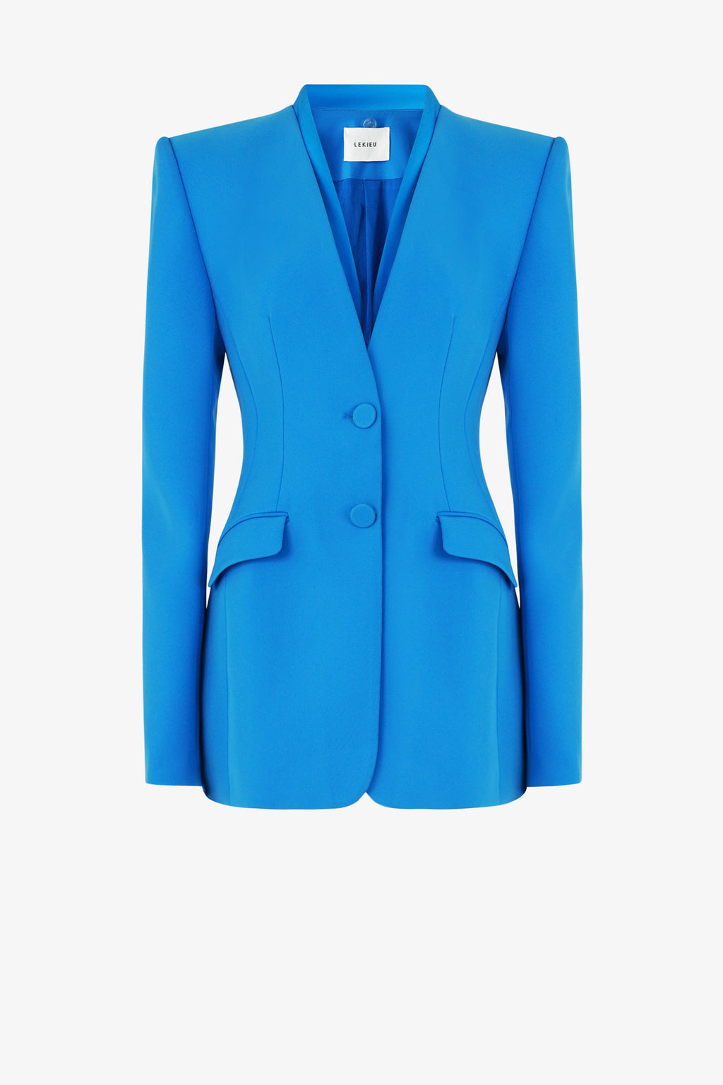V-neck right angled shoulder suit jacket