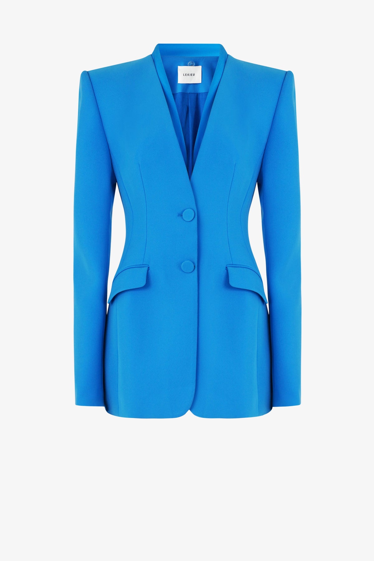 V-neck right angled shoulder suit jacket