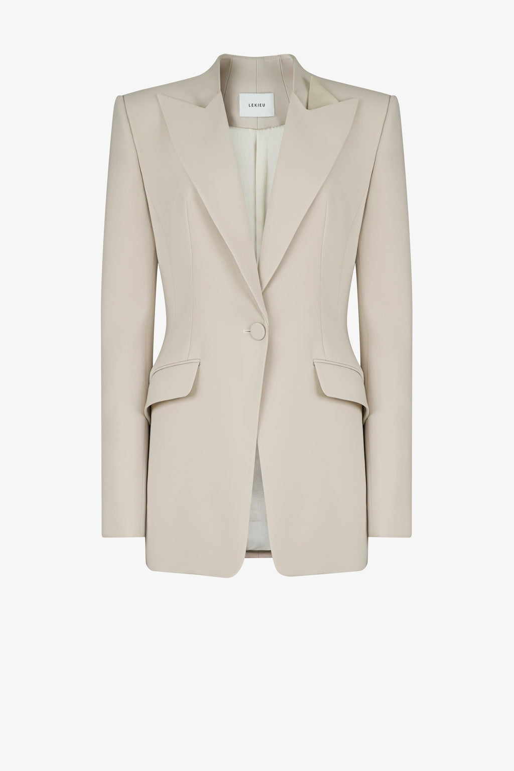Single-Button with Satin Detail Jacket