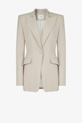 Single-Button with Satin Detail Jacket