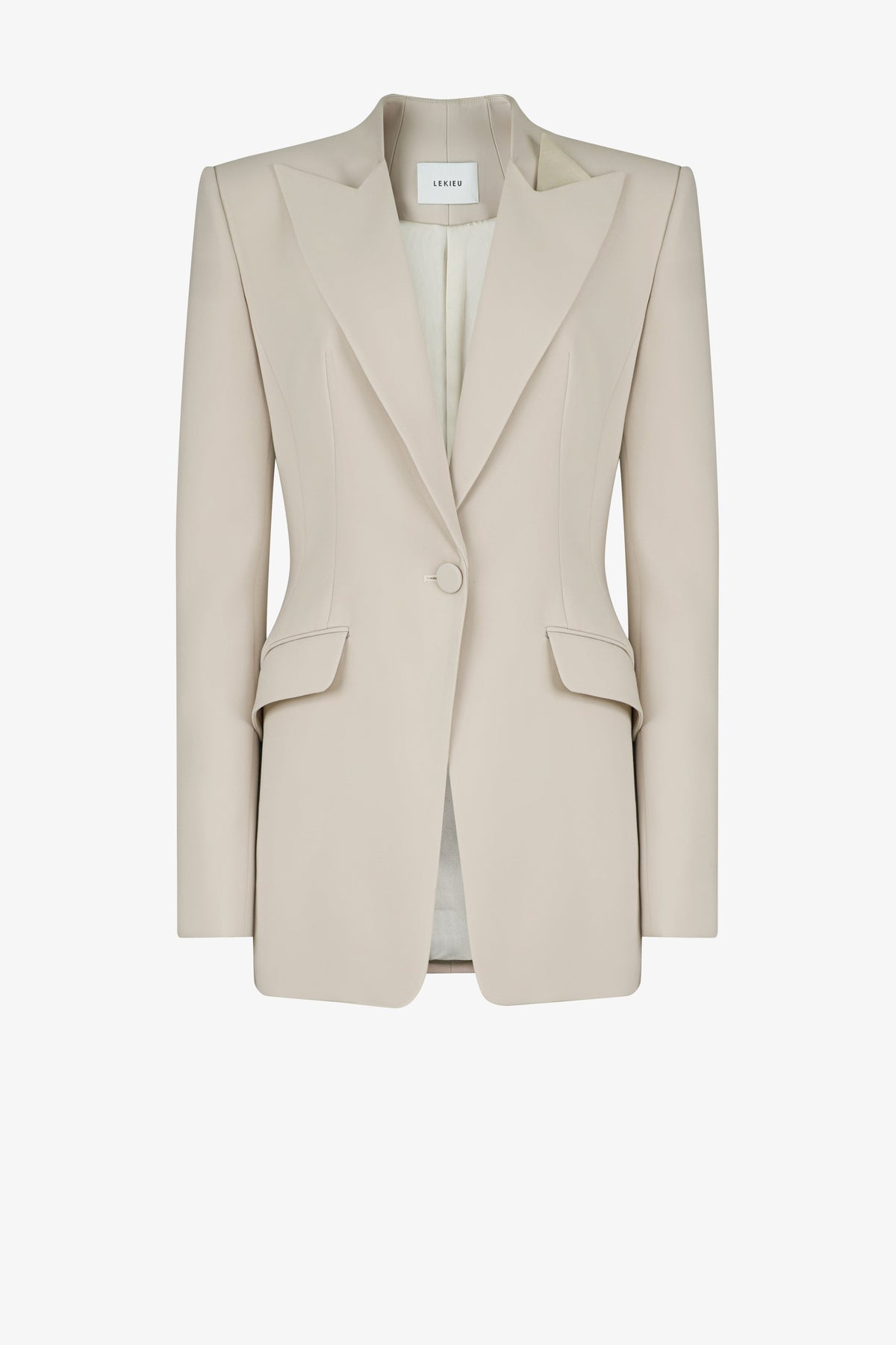 Single-Button with Satin Detail Jacket