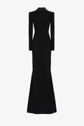Deep V-back dress