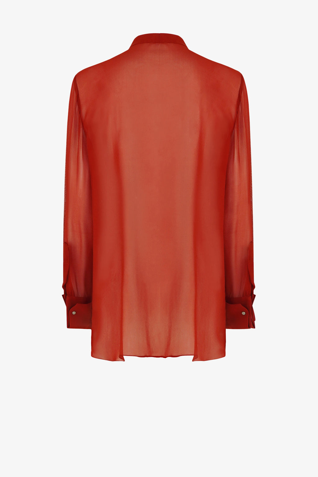 Twill silk Wingtip neck shirt