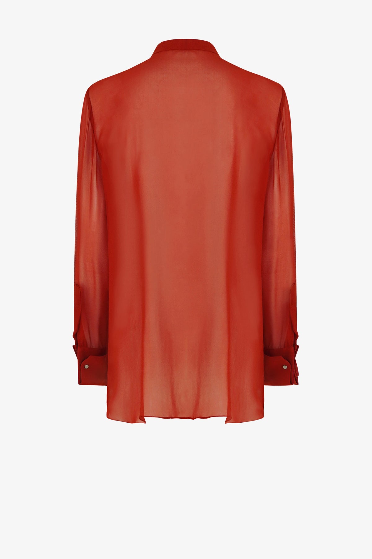 Twill silk Wingtip neck shirt