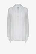 Square scarf pleated shirt