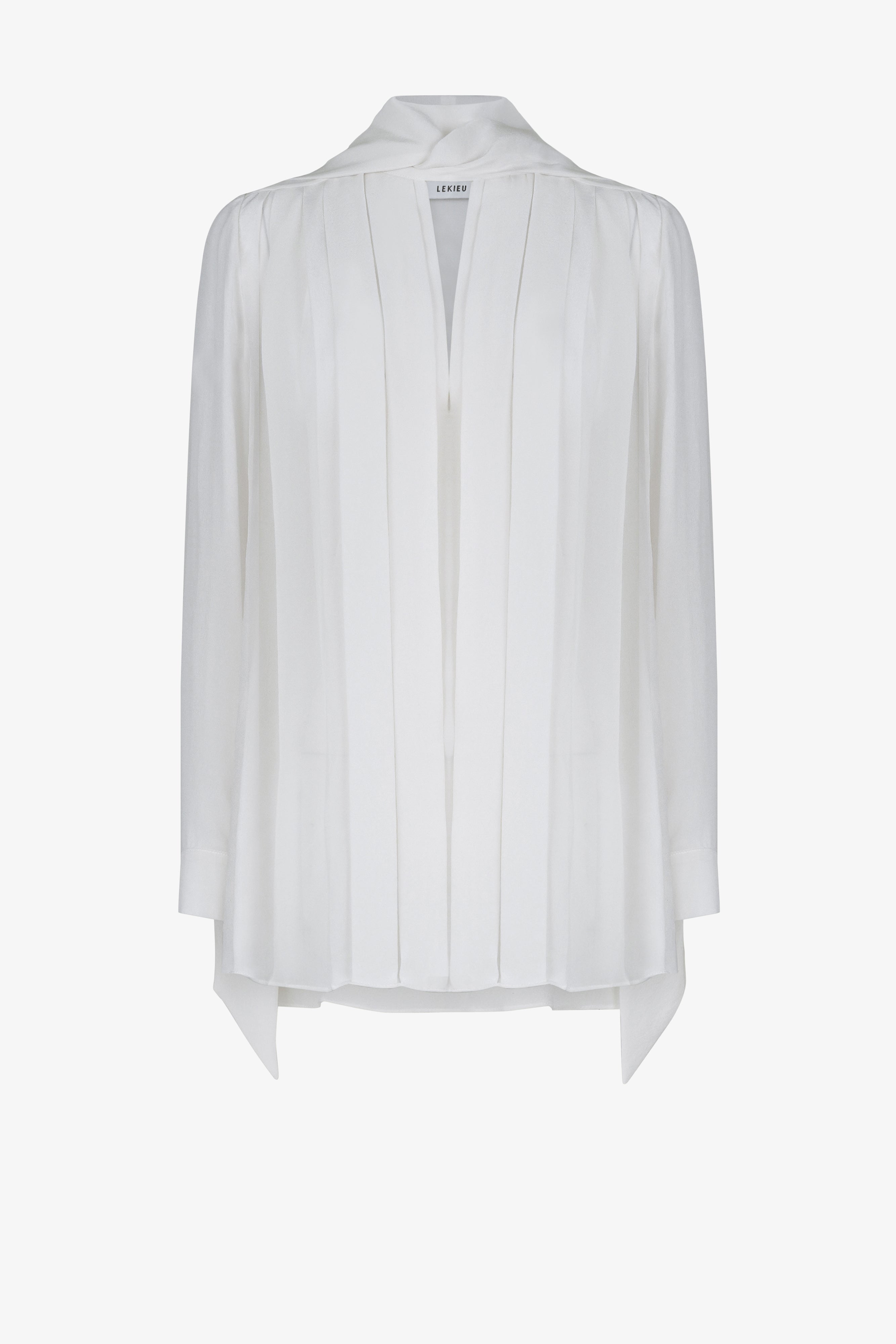 Pleated square scarf shirt
