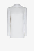 Silk scarf collar shirt