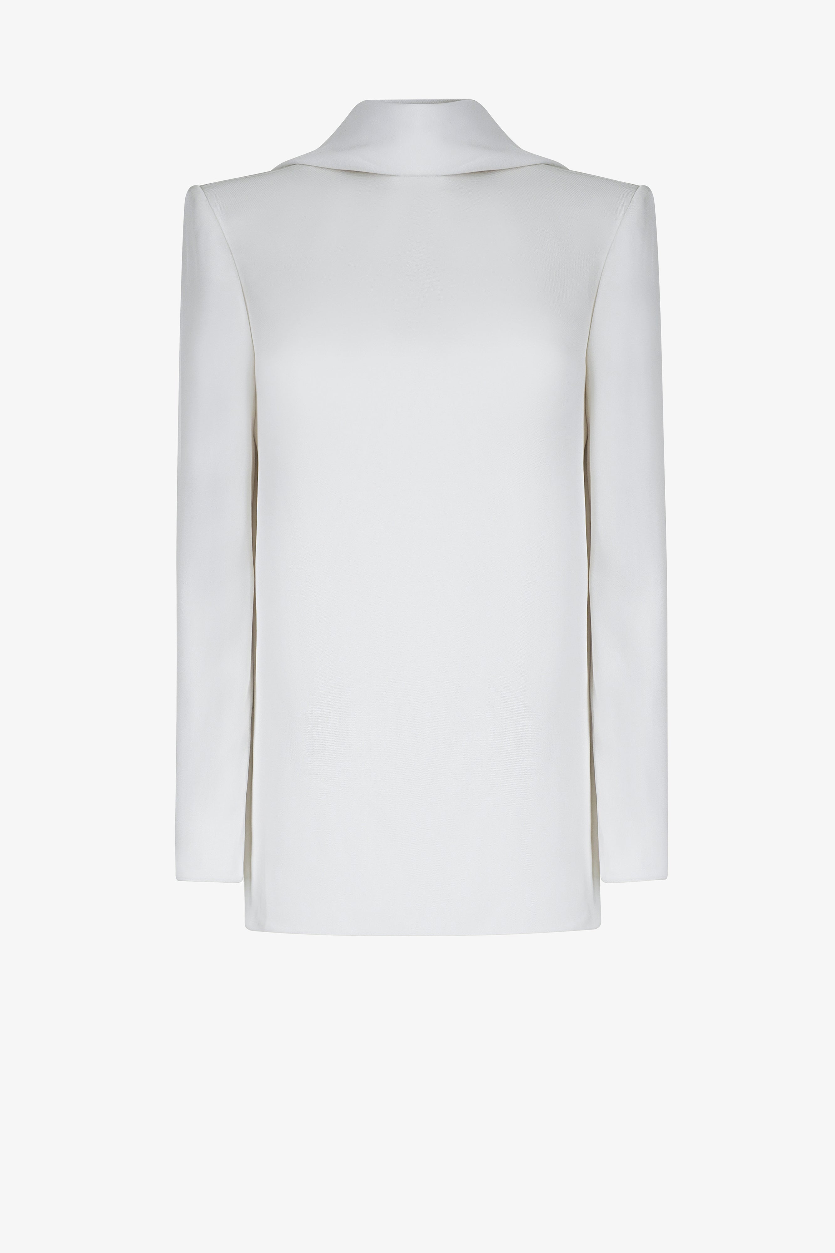 Silk scarf collar shirt