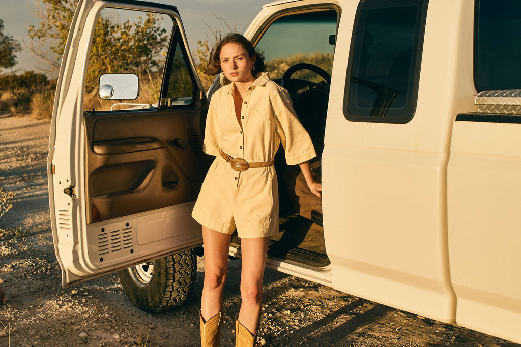 Romper in Cream Canvas