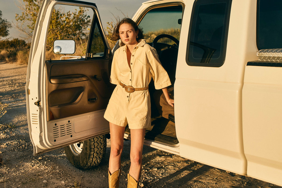 Romper in Cream Canvas