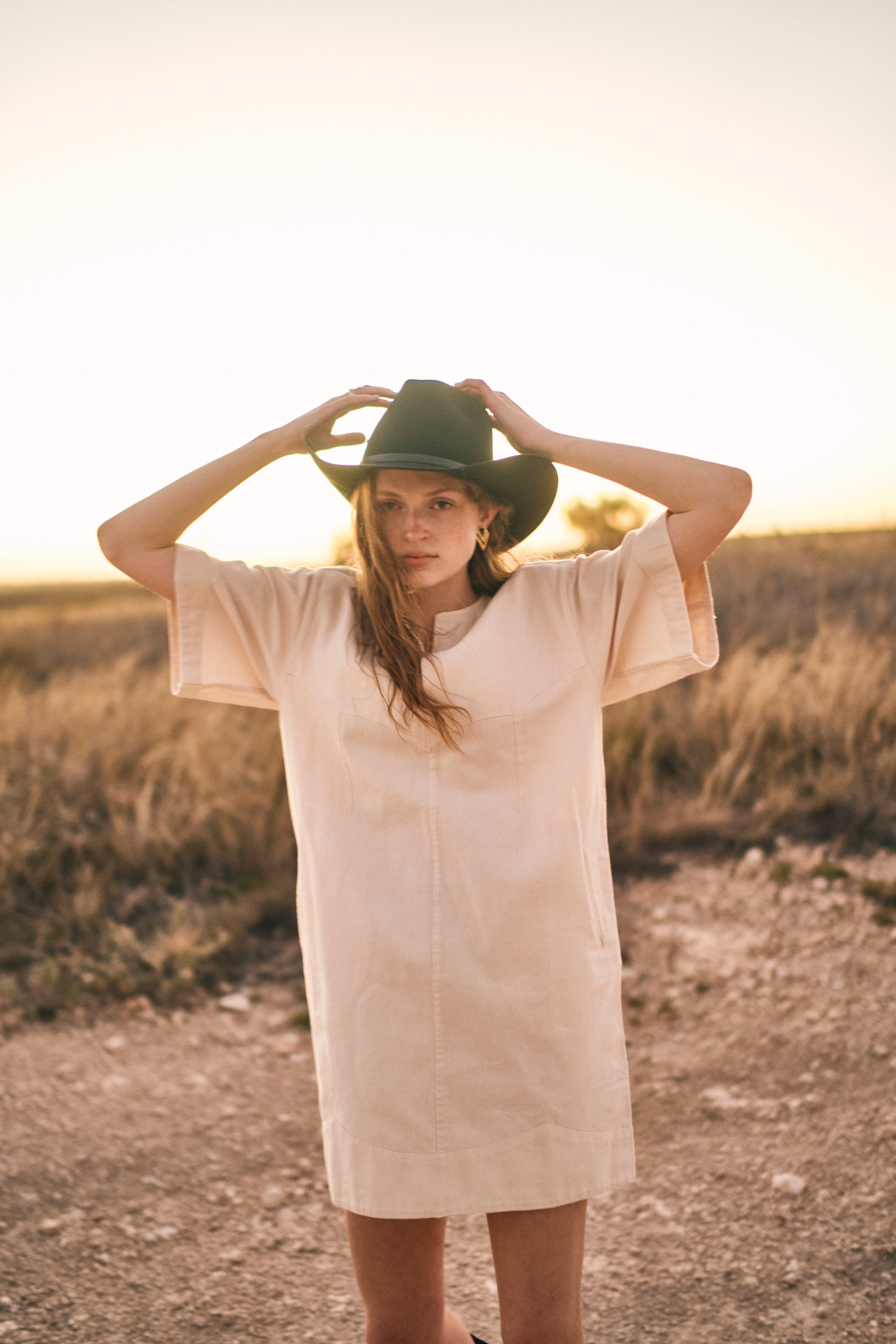 Dress in Cream Canvas