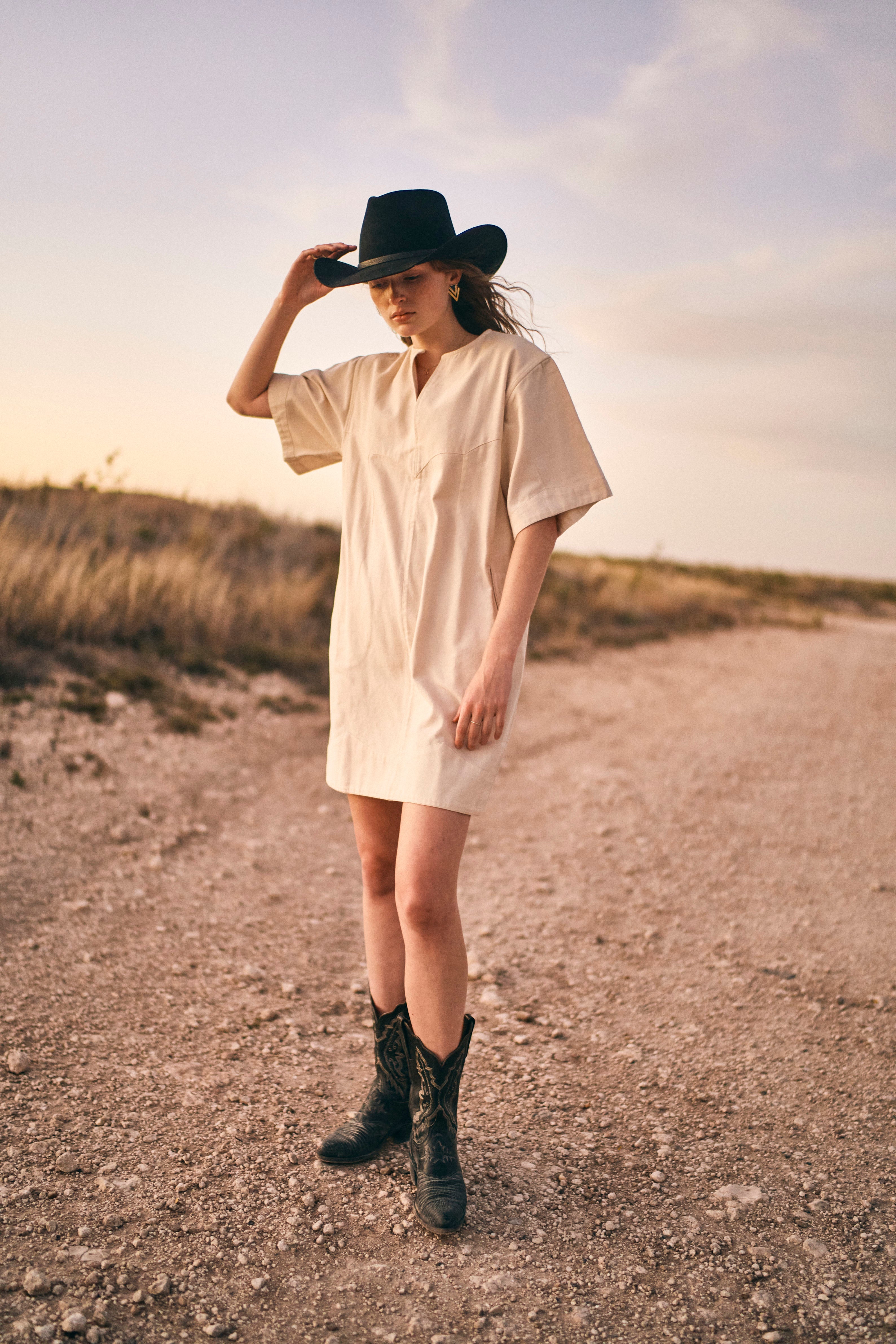 Dress in Cream Canvas