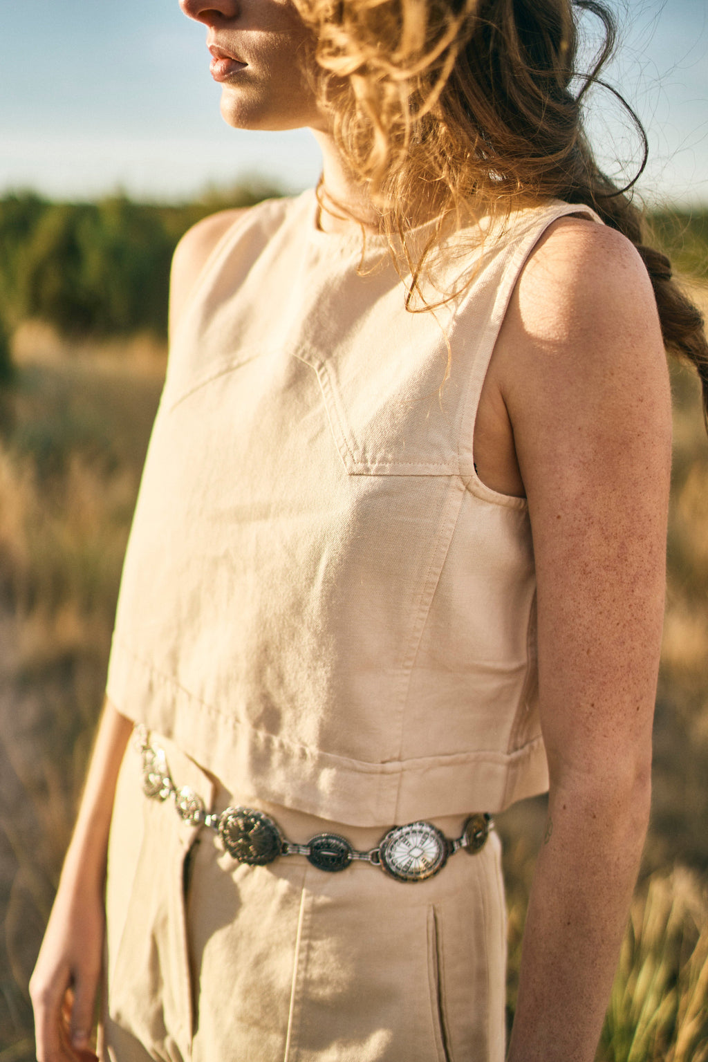 Tank in Cream Canvas