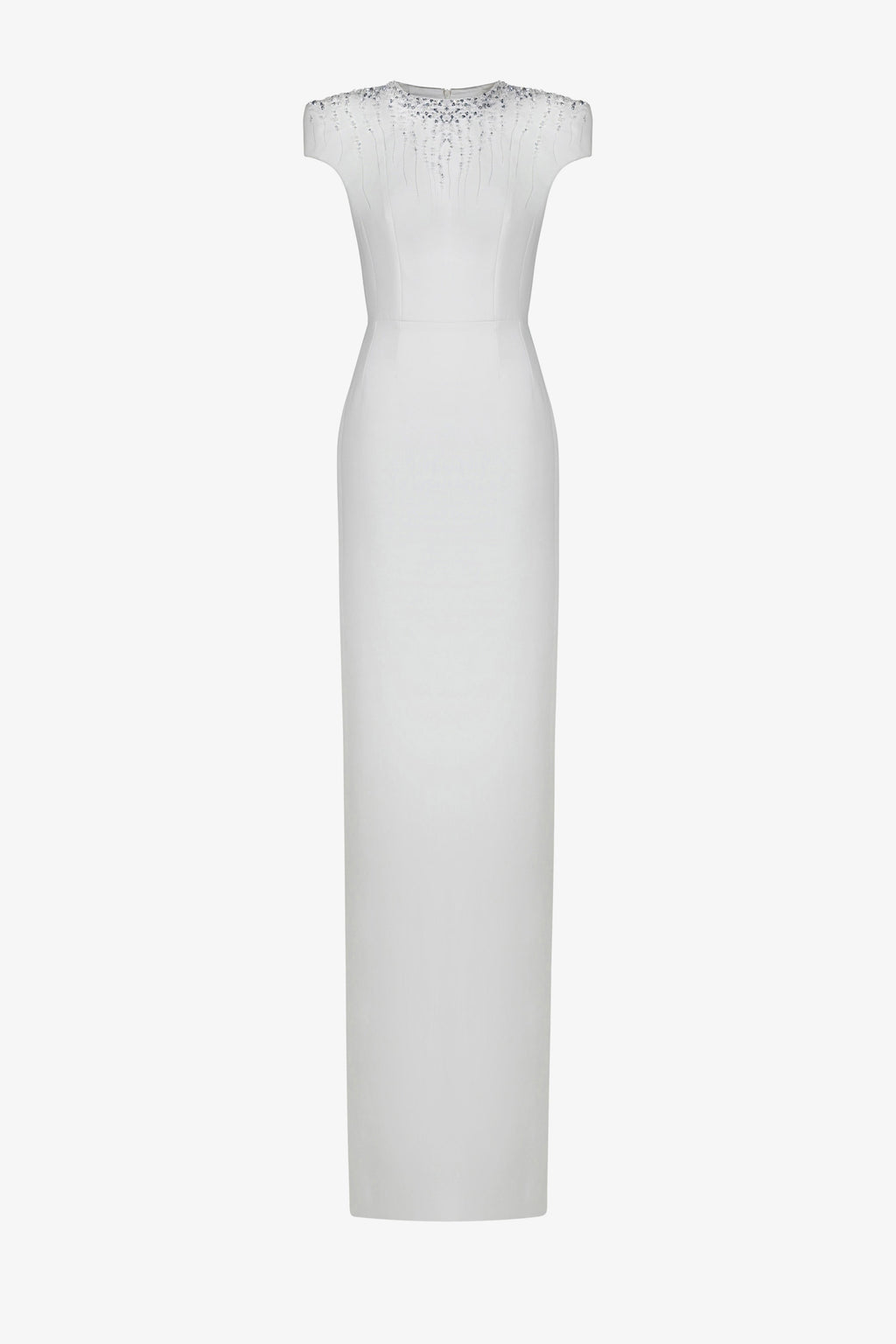 Broken diamond right shoulder dress