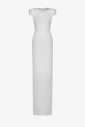 Broken diamond right shoulder dress