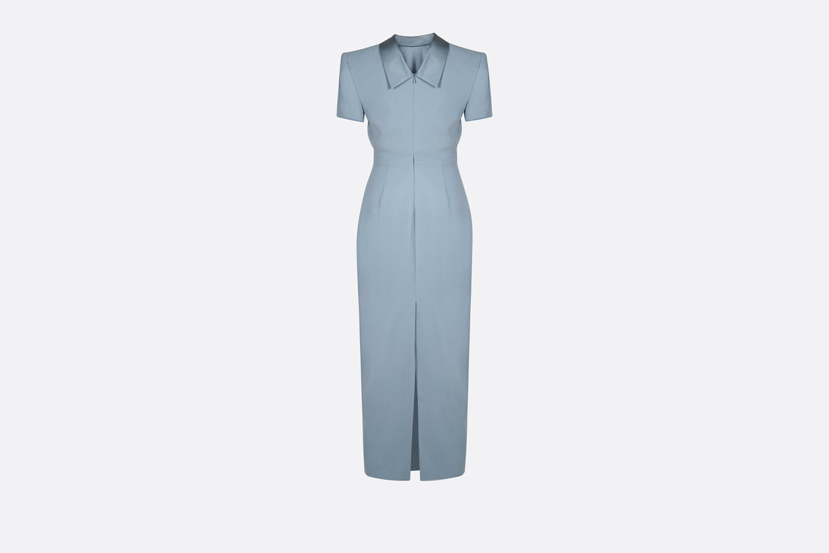Right angled shoulder short sleeved dress
