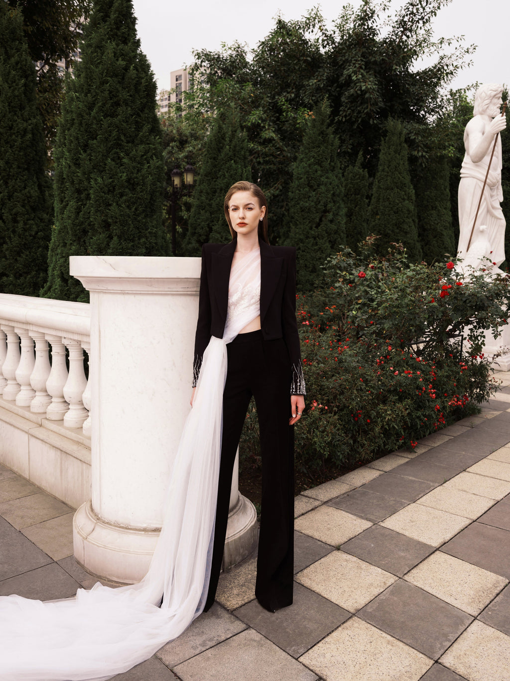 Crepe suit pants