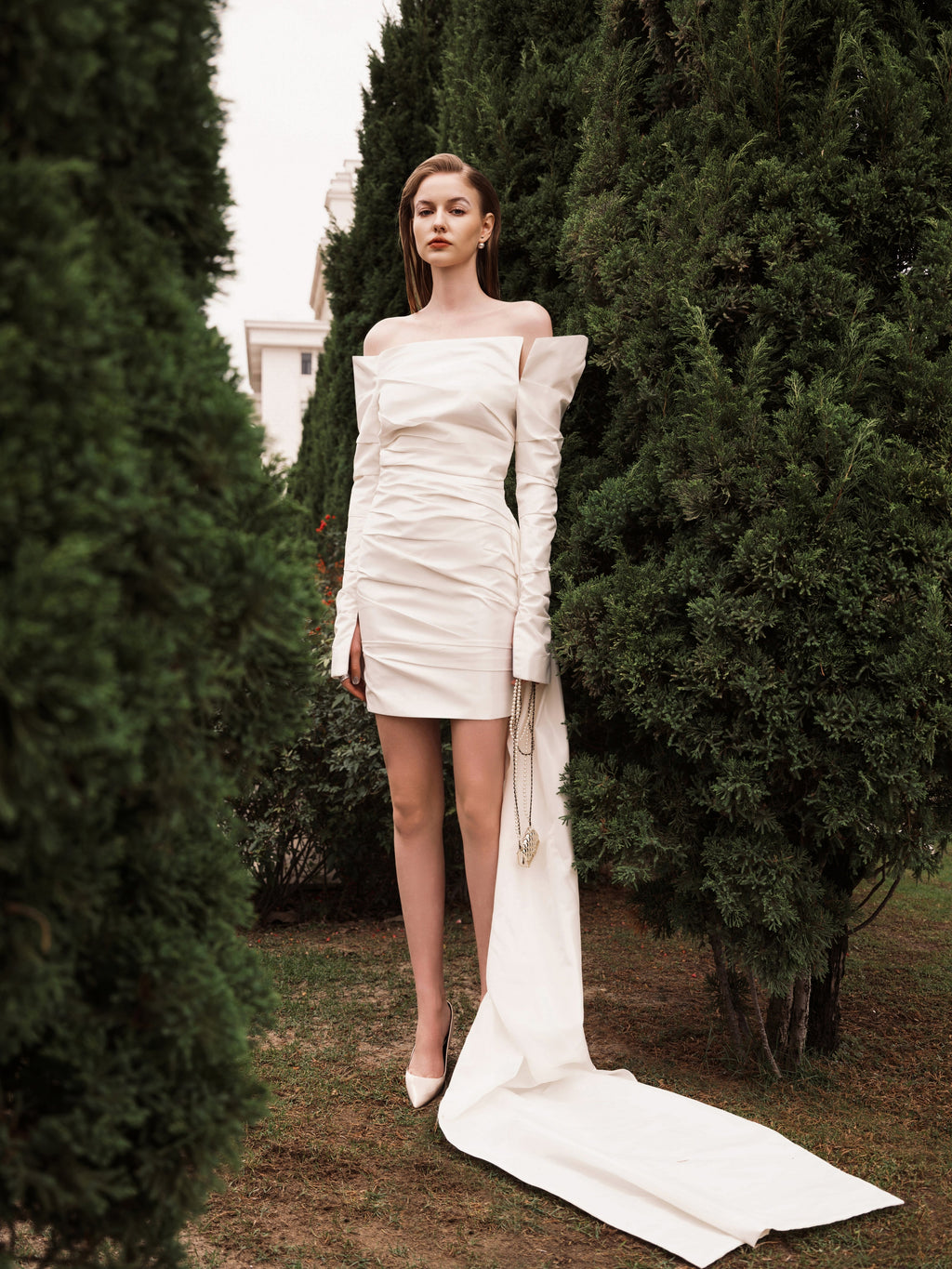 Ethereal Off-Shoulder Cloud Dress