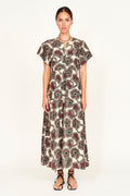 Dress in poplin gathered sleeves