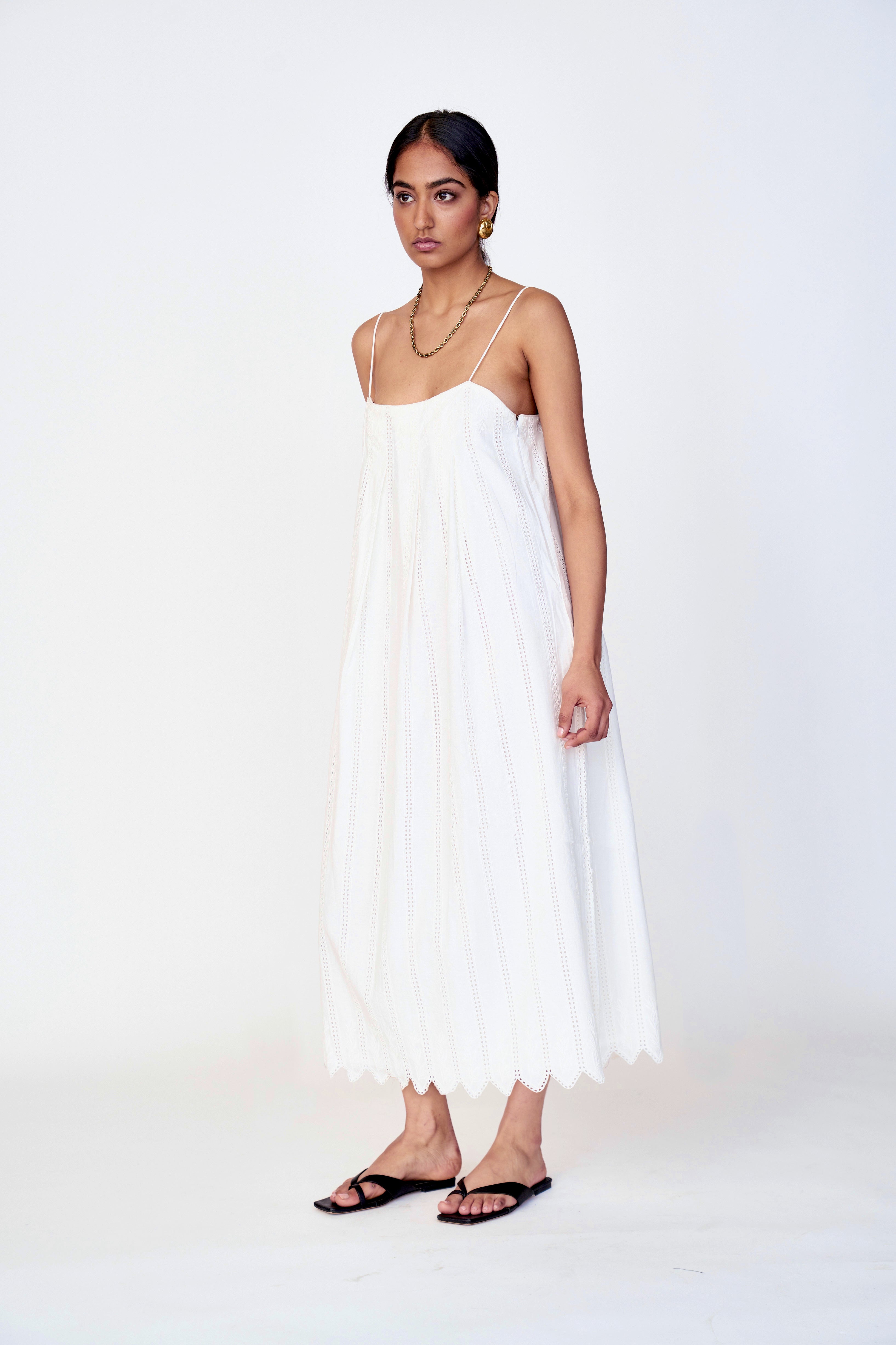 Dress in White Vine Eyelet