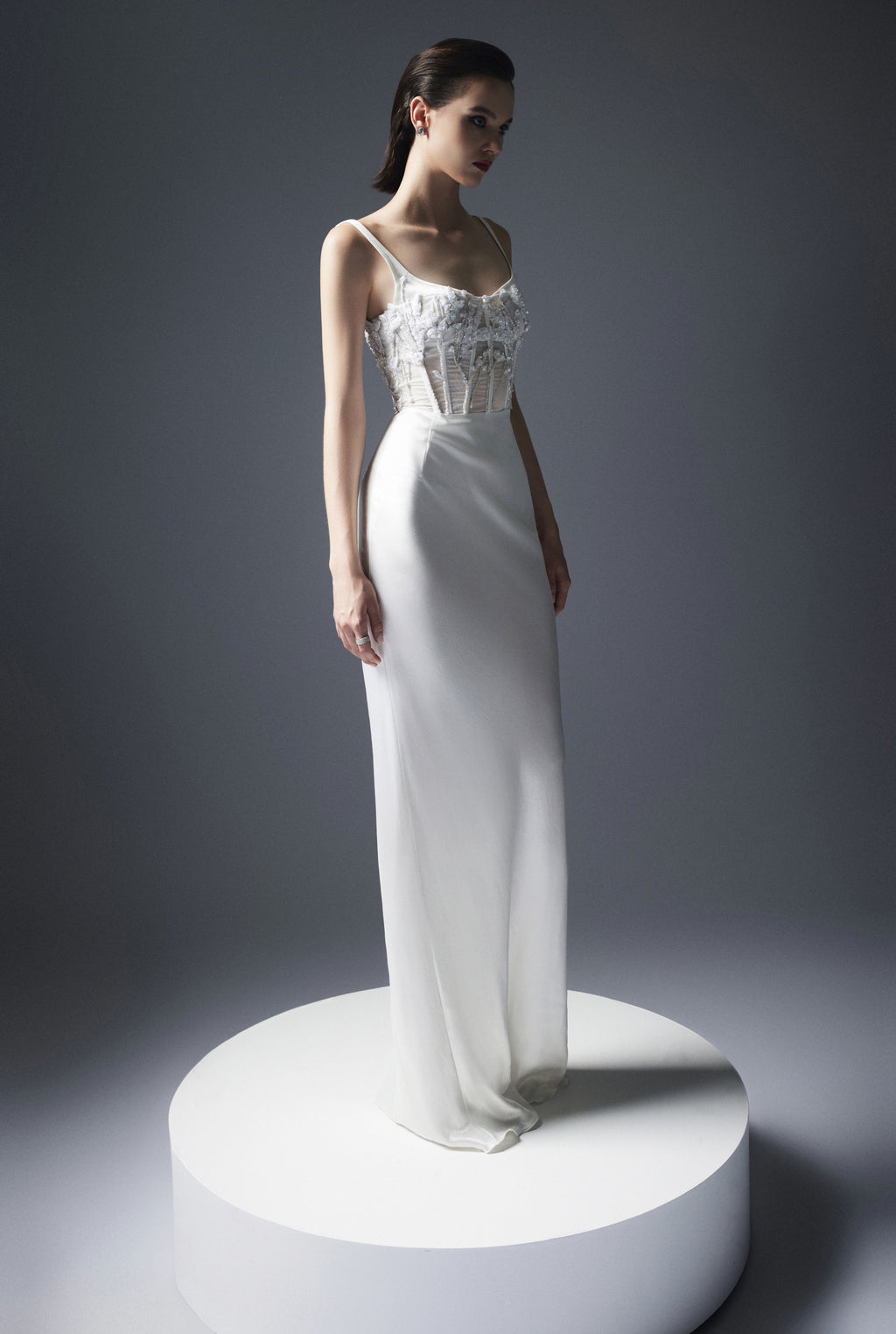 Corset-style evening gown