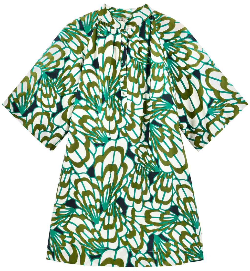 Short Dress in Moss Shell