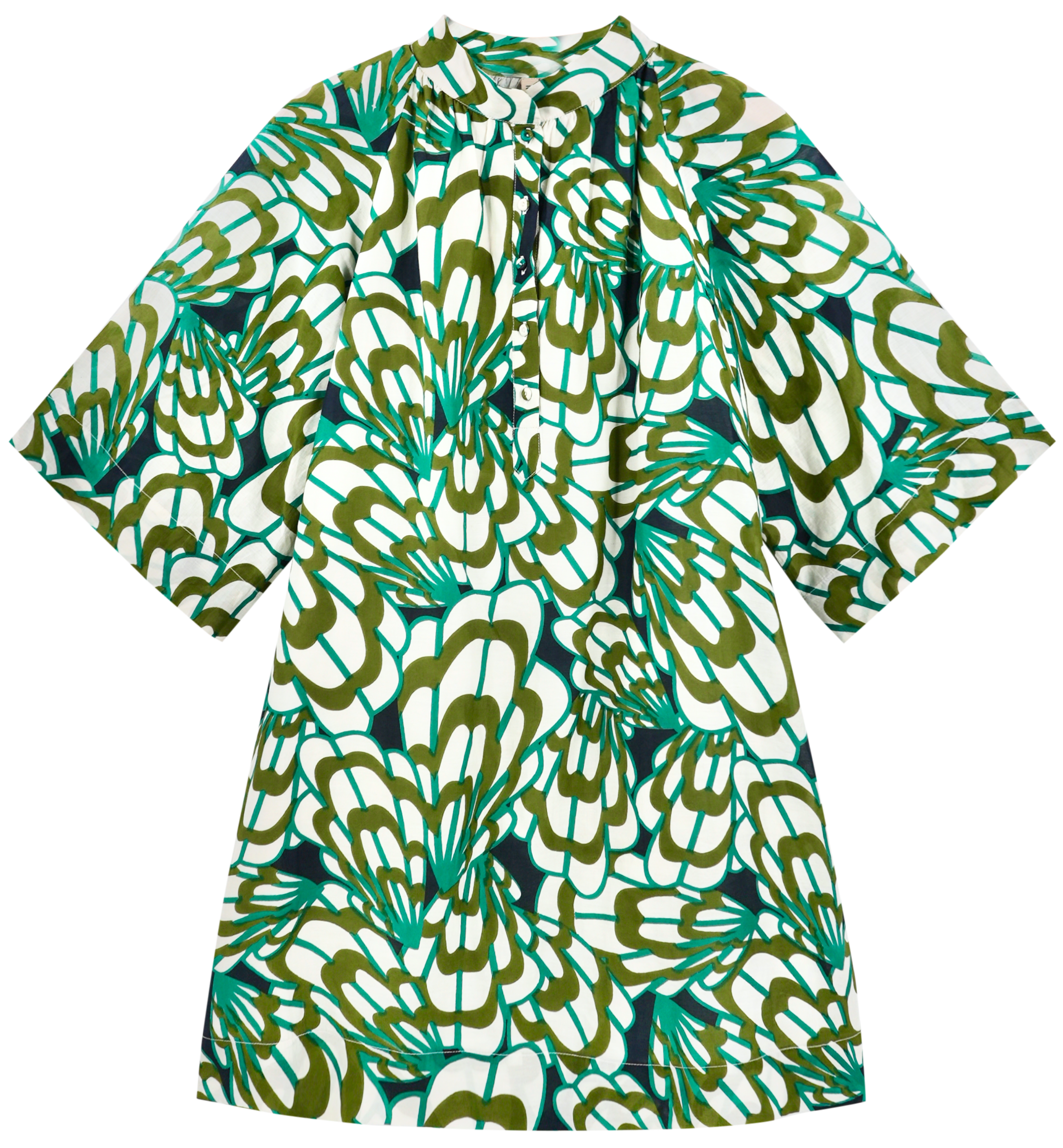 Short Dress in Moss Shell