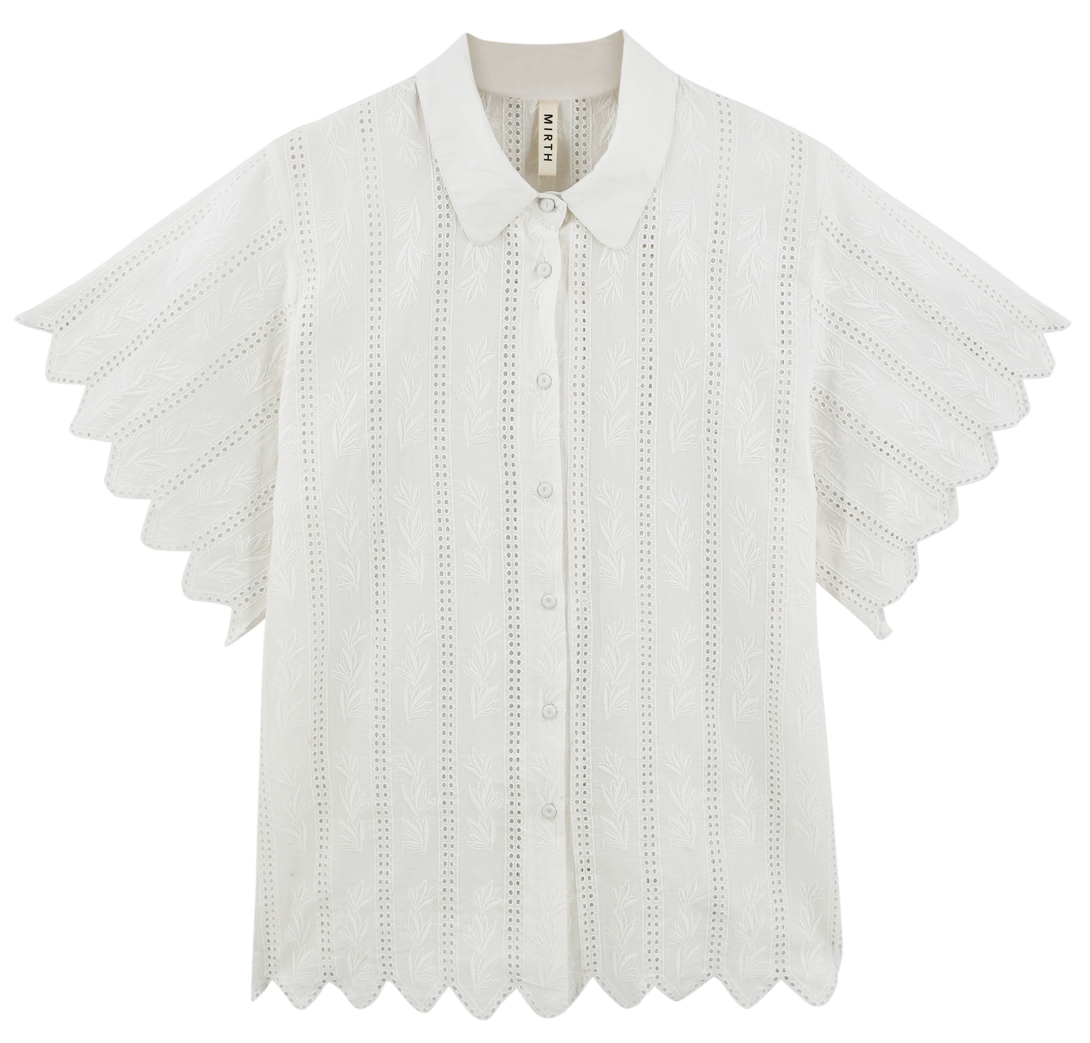 Harbour Blouse in White Vine Eyelet
