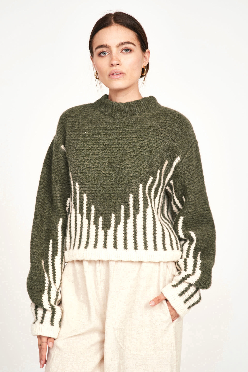 Highland Sweater in Olive Ridge
