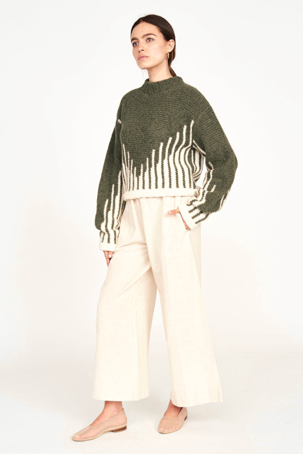 Highland Sweater in Olive Ridge