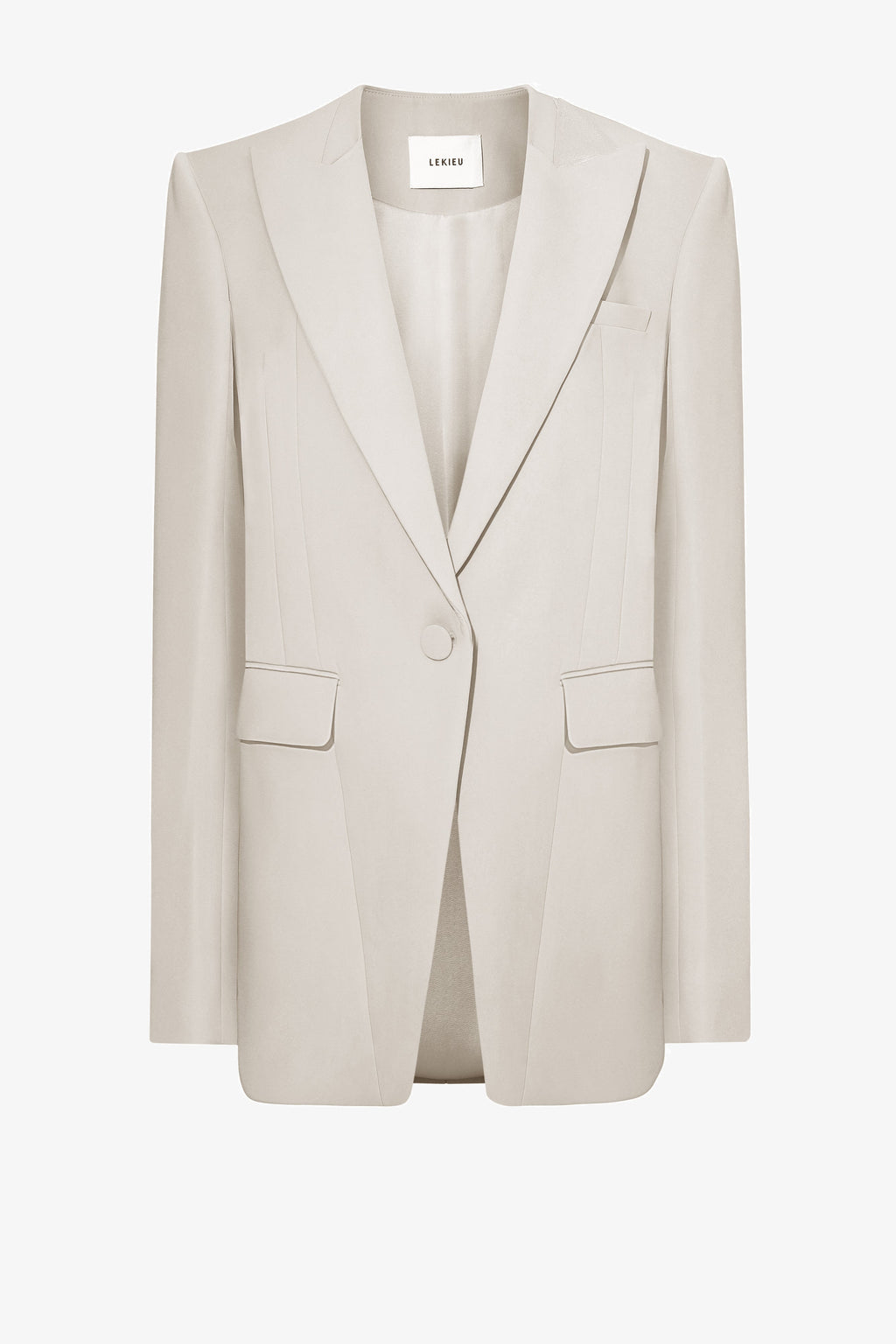Collarless White Accent Jacket