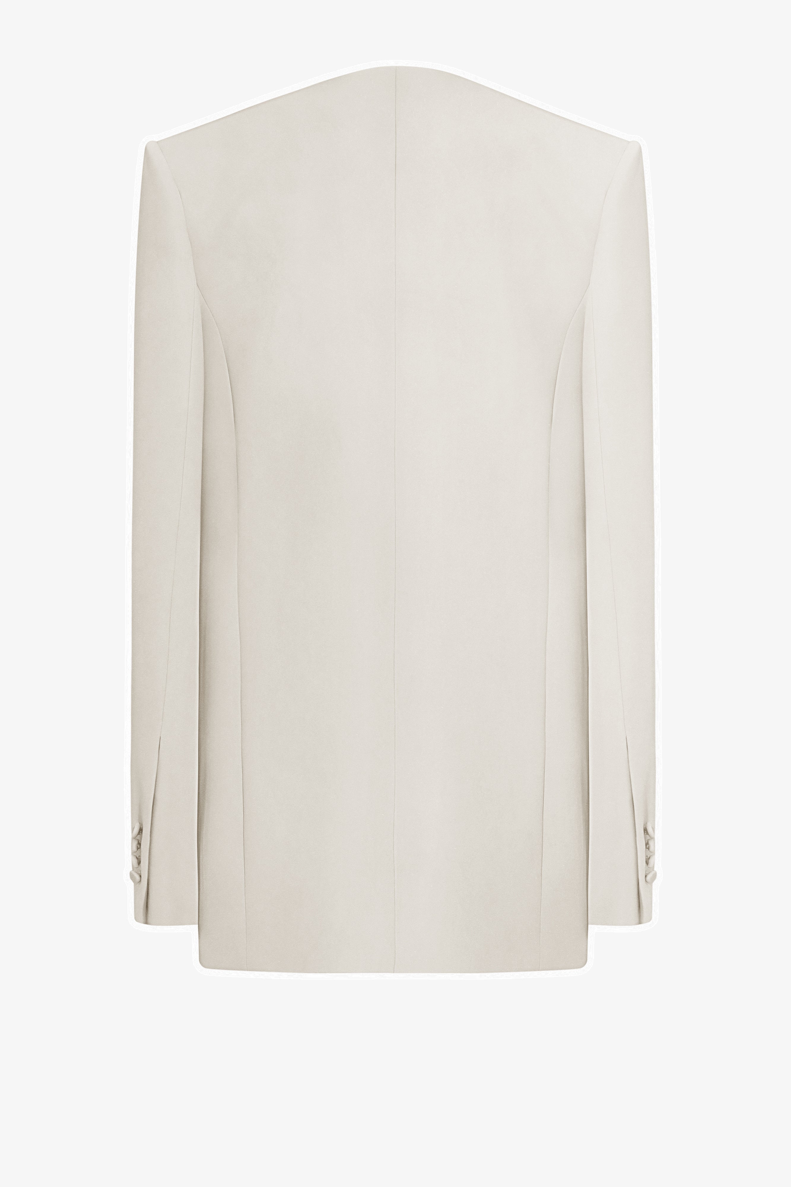Collarless White Accent Jacket