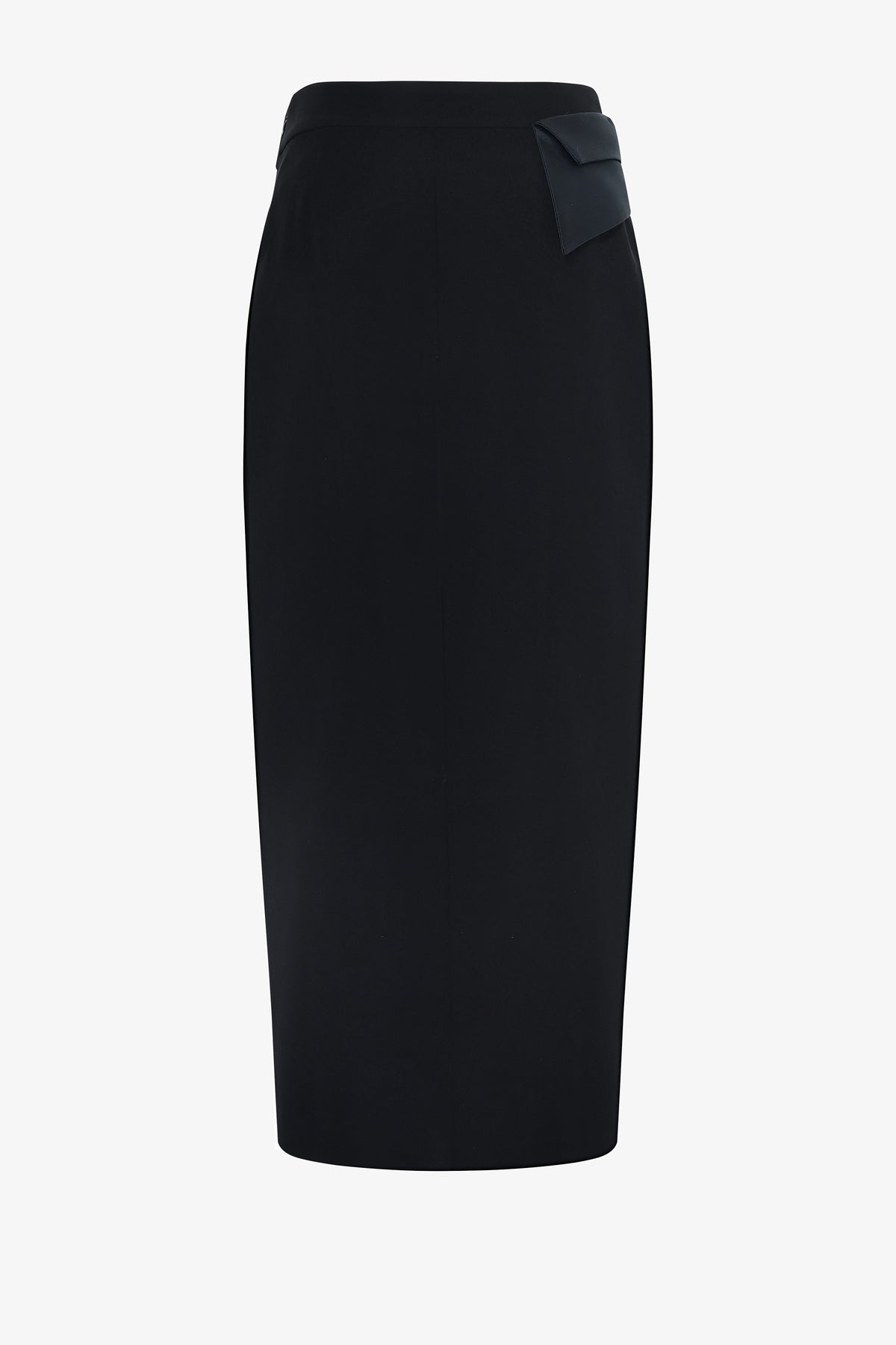 Pencil Pleated satin skirt