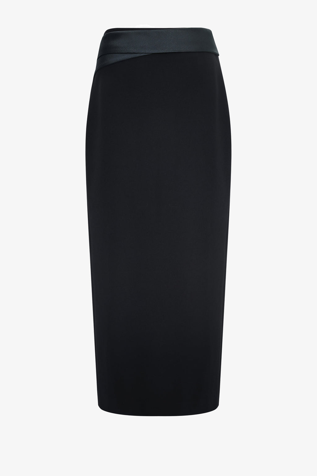 Pencil Pleated satin skirt