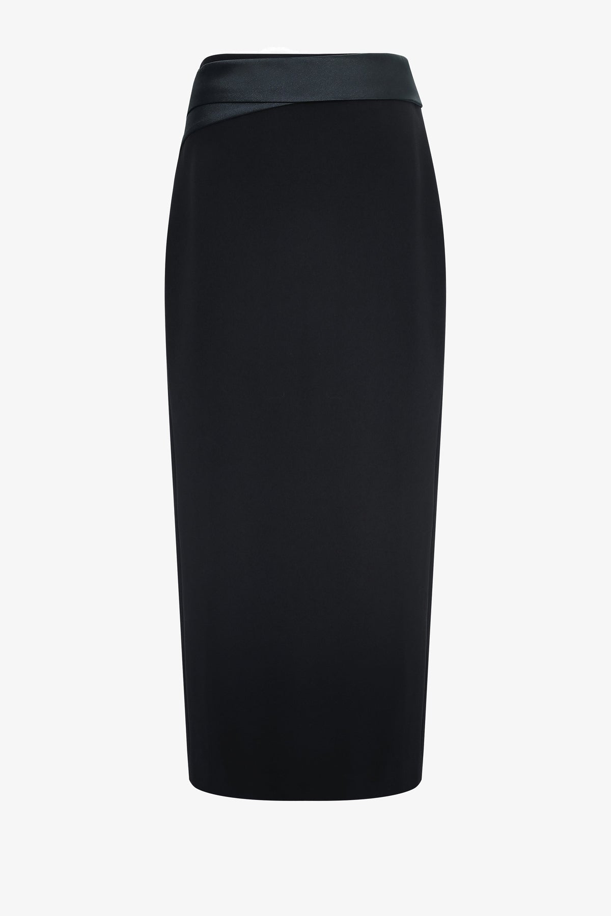Pencil Pleated satin skirt
