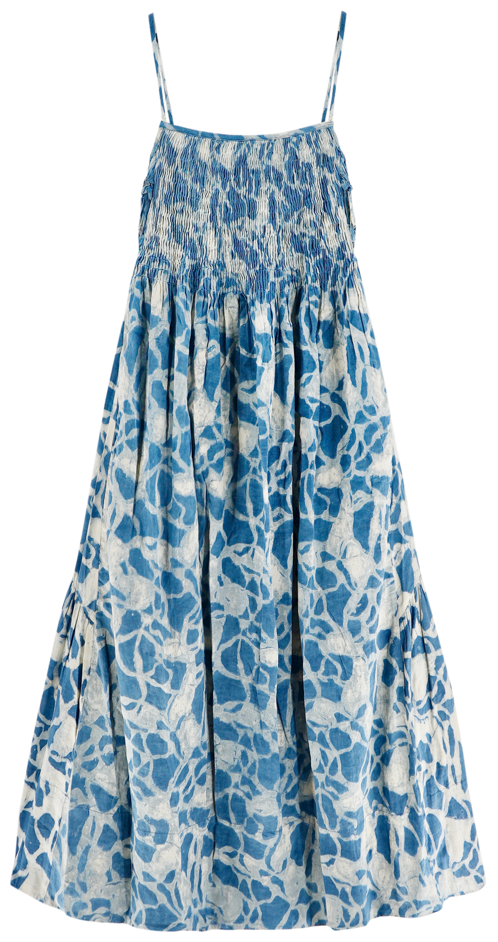 Dress in Indigo Crackle Adjustable tie straps